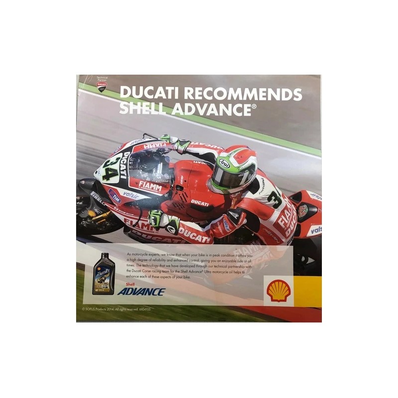 SHELL ADVANCE DUCATI DUCATI SYNTHETIC MOTOR OIL 10W40 1L GENUINE