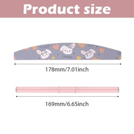 6Pcs Nail Art Brush Set With File Manicure Tool Double Ended Soft Bristles Nail Pen Designer Nail Art Painting Kit for DIY & Professional Use(COLOR:pink)