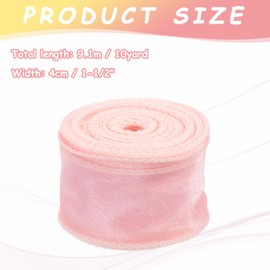 PATIKIL Wired Chiffon Ribbon 1-1/2 Inch x 10 Yard, Sheer Wired Organza Ribbon Fishtail Yarn Gift Ribbons for Crafts Gift Wrapping Floral Bouquet, Pink