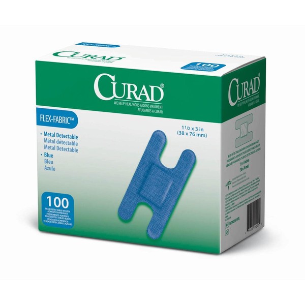 Curad Knuckle, Woven Blue Detectable Bandage, 100-Count