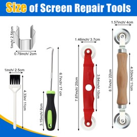 2024 Window Screen Repair Kit Mesh Screen Spline Roller Repair Tools Kit with 10PCS Screen Installer Clips,Screen Roller Tool, Metal and Plastic Spline Fixing Tool Kit for Window Screen