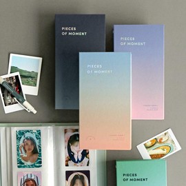 Aesthetic Simple Korean Hard Cover Polaroid Photo Album Collect Book for kpop photocards, polcos, business cards, trading cards, couples - 24 sheets, 96 sleeves in 4 Colors (Sunrise)