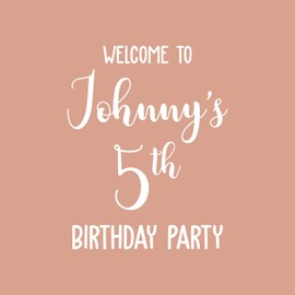 Vinyl Wall Art Decal - Custom Welcome to Birthday Party - 28" x 22" - Trendy Teens Kids Home Birthdays Quote Sticker for Blackboard Window Entryway Garden Yard Sign Decor