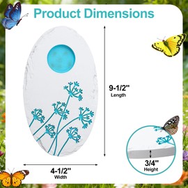AceOrbit Butterfly Puddler Garden Stone Butterfly Bath Watering Feeder Station Attracts Pollinator Butterflies with Water & Mineral Holder for Garden Lawn Decor