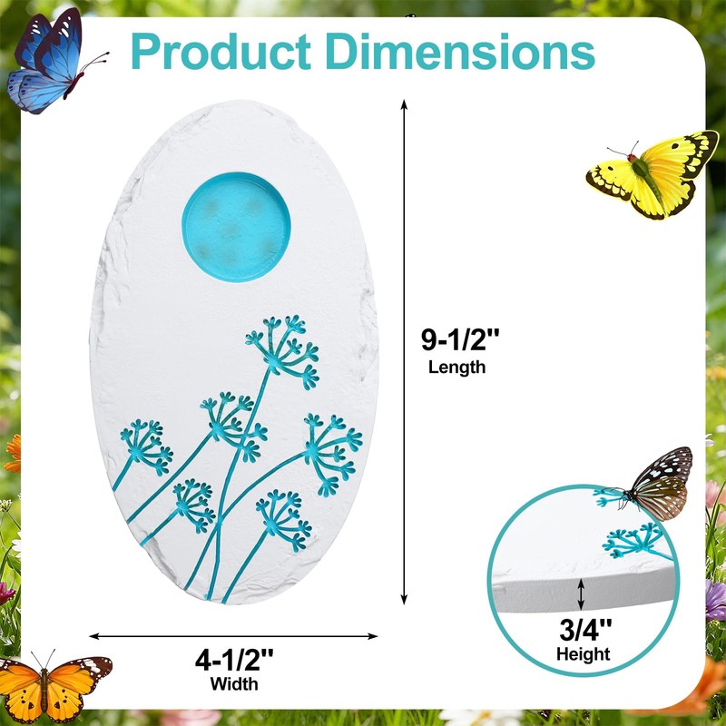 AceOrbit Butterfly Puddler Garden Stone Butterfly Bath Watering Feeder Station