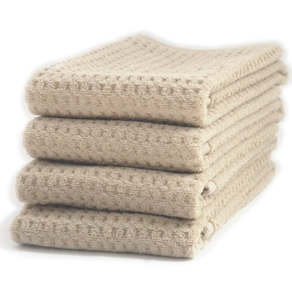 Comfort Time Milk Tea Waffles Non-Twisted Face Towels, Set of