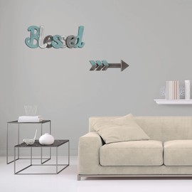 Linfevisi Wooden Relax Sign Aqua Hanging Block Letters Sign Rustic Freestanding Wood Word Decor Decorative Relax Table Sign Cutout Word Art Wall Decor (Relax)