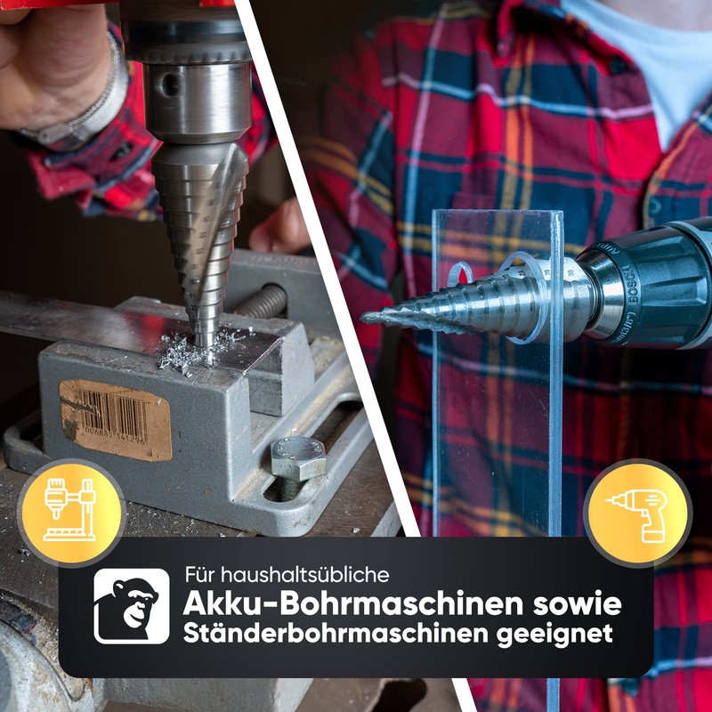 Step Drill Bit [Diameter 4-30 mm | Extra Sharp] Made