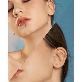 16G Internally Threaded Labret Studs Celestial Helix Earrings Cartilage Studs Tragus Jewelry with Flat Back 316L Stainless Steel Helix, Tragus, Conch, Lobe Piercing Studs