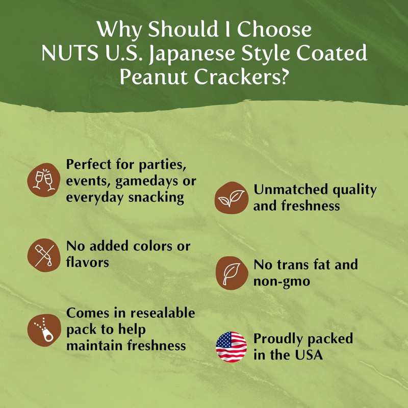 NUTS U.S. - Japanese Coated Peanut Crackers | Original Flavor