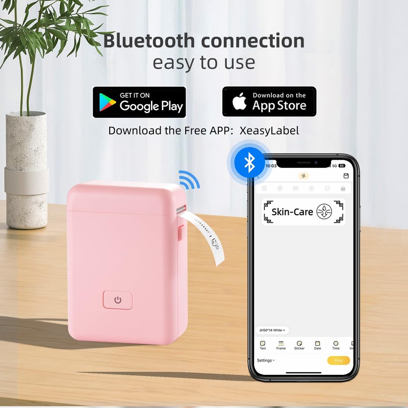 vretti Label Printer with Tape, HP2 Portable Bluetooth Label Printer