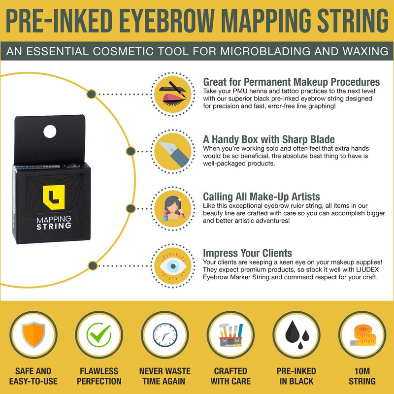 LIUDEX Pre-Inked Eyebrow Mapping String – an Essential Cosmetic Tool