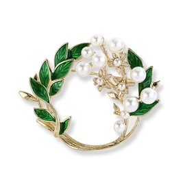 BORFUE Lily Of The Valley Brooch Gifts Lily Brooches for Women with Faux Pearl Brooches for Women Uk for Christmas, Valentine's Day, Birthday, Mother's Day