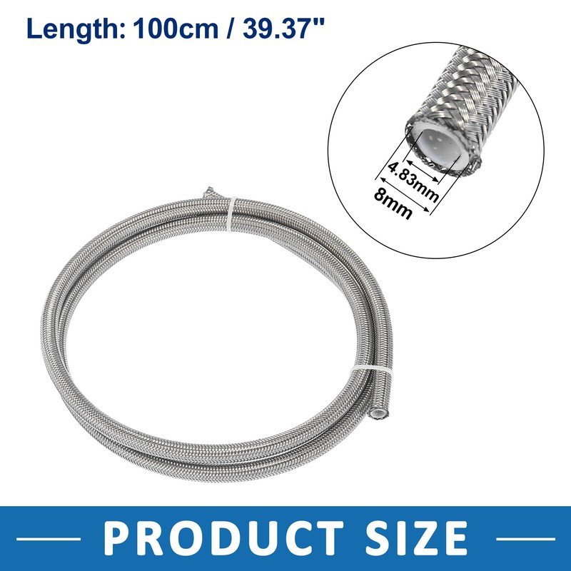 A ABSOPRO Braided Fuel Line Hose AN4 1 Meter PTFE