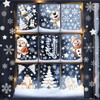 BOLWEO Christmas Window Stickers, 146pcs 9 Sheet Christmas Window Cling,Reusable