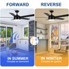 YUHAO 52 Inch Black Ceiling Fan with Light and Remote