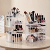 Canchiing Acrylic Makeup Organizer Set, 360 Rotating Makeup Organizer, Clear