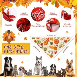 Sanwuta 120 Pcs Fall Dog Bandanas Bulk Thanksgiving Dog Bandanas Adjustable Pumpkin Pet Bibs Triangle Scarf Holiday Costume Accessories for Small Medium Large Pets Grooming Supplies
