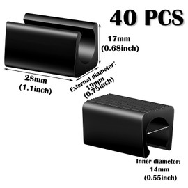 Rectangle Chair Legs Tips Caps Plastic Chair Leg Floor Protectors Nonslip No Noise 14 mm Chair Foot Rail Protectors Chair Leg Covers for Metal U Shape Chairs Feet(40 Pcs)