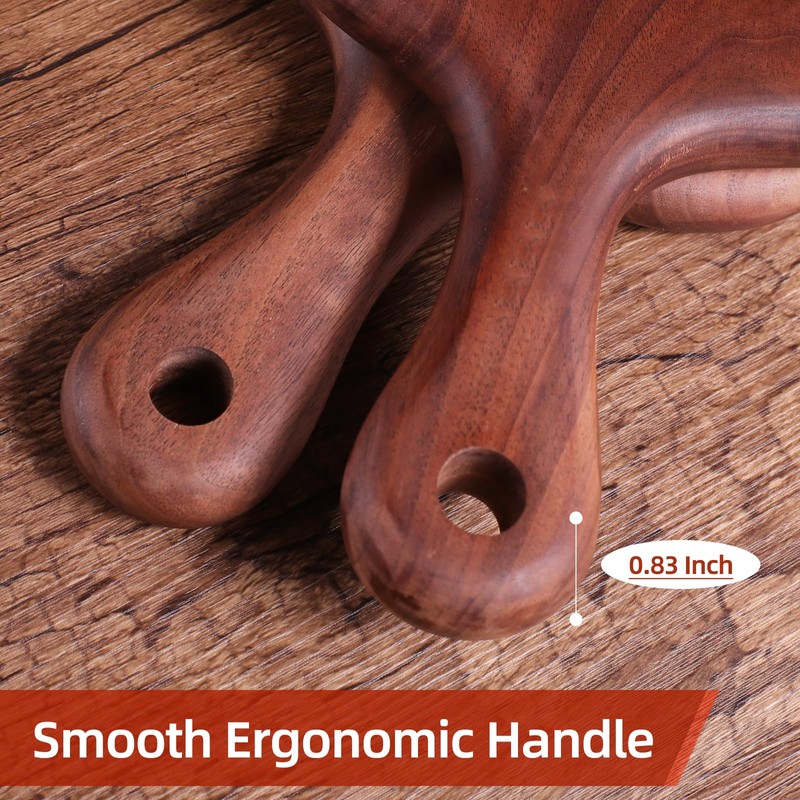 HIKTYEI Walnut Wood Cutting Board, Large Wooden Chopping Board with