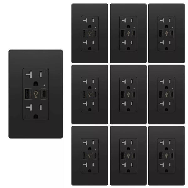 Maxbright 4.8A USB C Outlet UL Dual High Speed, Receptacle