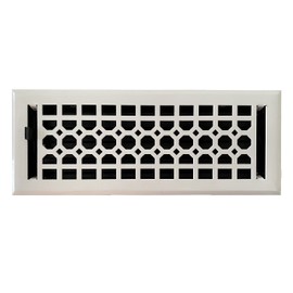 Empire Register Co, Premium Home Vent Covers - 4x12 inch, Honeycomb Design, White Finish, Heavy Duty Air Flow Direction Floor Registers, Metal Damper Attached