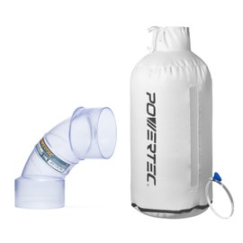 POWERTEC 70474 4 Inch ID/OD 90 Degree Elbow and Dust Collector Bag, 30 Micron Filter w/ 4" Key Hose Clamp & Elbow, Fits DEWALT DW735, DW734, WEN PL1326, PL1303 & any other Woodworking Machine