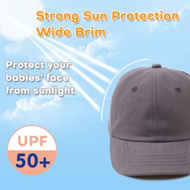 PEECABE Baby Boys Girls Plain Baseball Caps Cotton Toddler Hat Kids Classic Cap Children Sun Hats Spring Summer 1-5Y (52CM(2-5Y), Dark Gray)