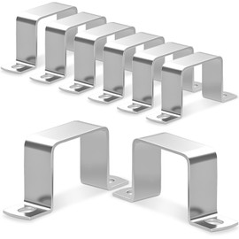 sturiz Pack of 8 Square Pipe Clamps 304 Stainless Steel Square Tube Pipe Clamps 30 x 30 mm Square Tube Clamp U Clamp Square for Front Doors Windows Water Supply and Other Pipes