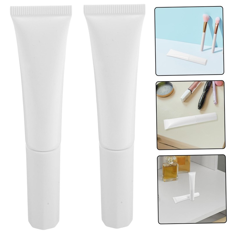 Baluue 2Pcs Refillable Travel Bottle with Flocked Head Compact Plastic