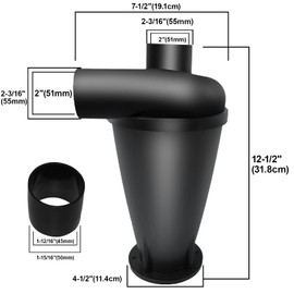 Cyclone Dust Collector Dust Collection Dust Separator Shop Vac Accessories (Black)
