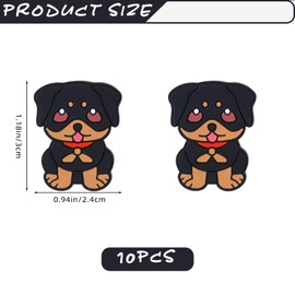 HUAAPLEGO 10Pcs Unique Silicone Beads for Keychain Making Cute Puppy Focal Beads for Pens Rottweiler Dog Animal Beads for Bracelets Necklace Earrings Jewelry Making(Rottweiler)