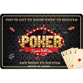 DODINO 20 x 30 cm Tin Signs Poker Fan Decorative Chill Lounge Sign Garden Metal Signs Vintage Decorative Gift Idea for Special People
