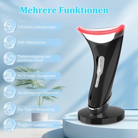 Yeerain Face Massager Against Wrinkles, EMS Face Massager with 4 Modes, 45°C Skin Tightening Face Lifting Device Beauty Massager for Men and Women