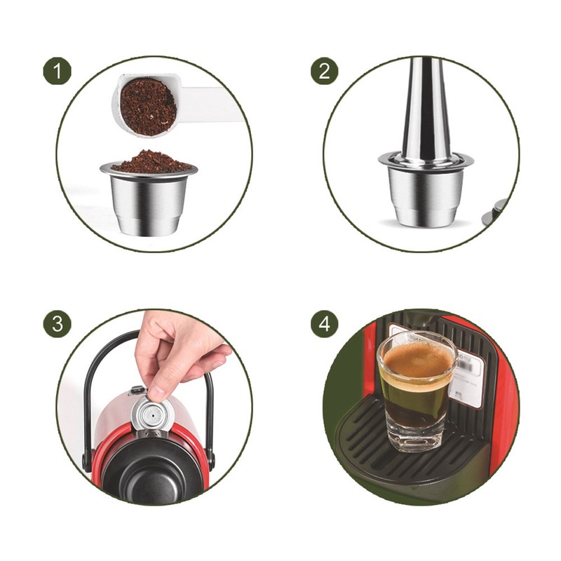 Stainless Steel Reusable Coffee Capsule Shell Coffee Filter Fit for