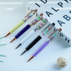 Sikyby Turtle Glow In The Dark Cute 3D Floater Liquid Writing Journaling Office Pen Unique Gift For Women Men Kids Set of 5 Pens