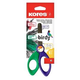 Kores - Birdy: Children Safety Scissor for Kids and Students, Blunt Tip and Wear-Resistant Stainless Steel, School Supplies, Pack of 1 in Assorted Colours