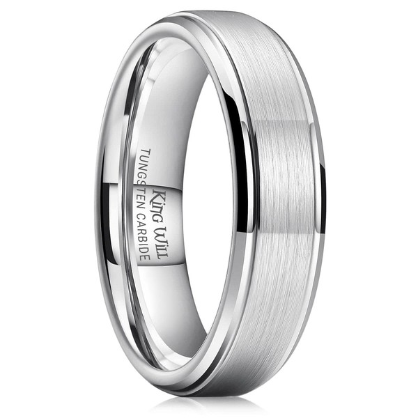 King Will BASIC 6mm Silver Mens Womens Tungsten Carbide Ring