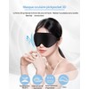 Schlafmaske aus Eisseide, 3D, schwarz, Schlafmaske für die Augen, lichtblockierend,