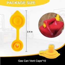 Oraivy 12 PCS Universal Yellow Gas Can Vent Caps, Fuel Can Jug Vent Replacement Leak-Proof for Most Plastic Cans