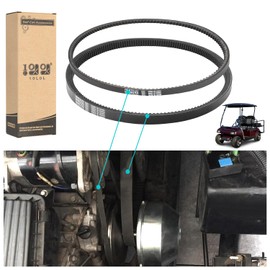 10L0L Golf Cart Clutch Drive Belt W/Starter Generator Belt for Club Car DS 1997-UP, Precedent 2004-UP with FE290 and FE350 Kawasaki Motor Gas Models,OEM# 101916701, 1016203