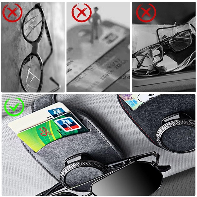 Ysemco Car Sunglasses Holder Card Holder Glasses Holder Sunglass Clip