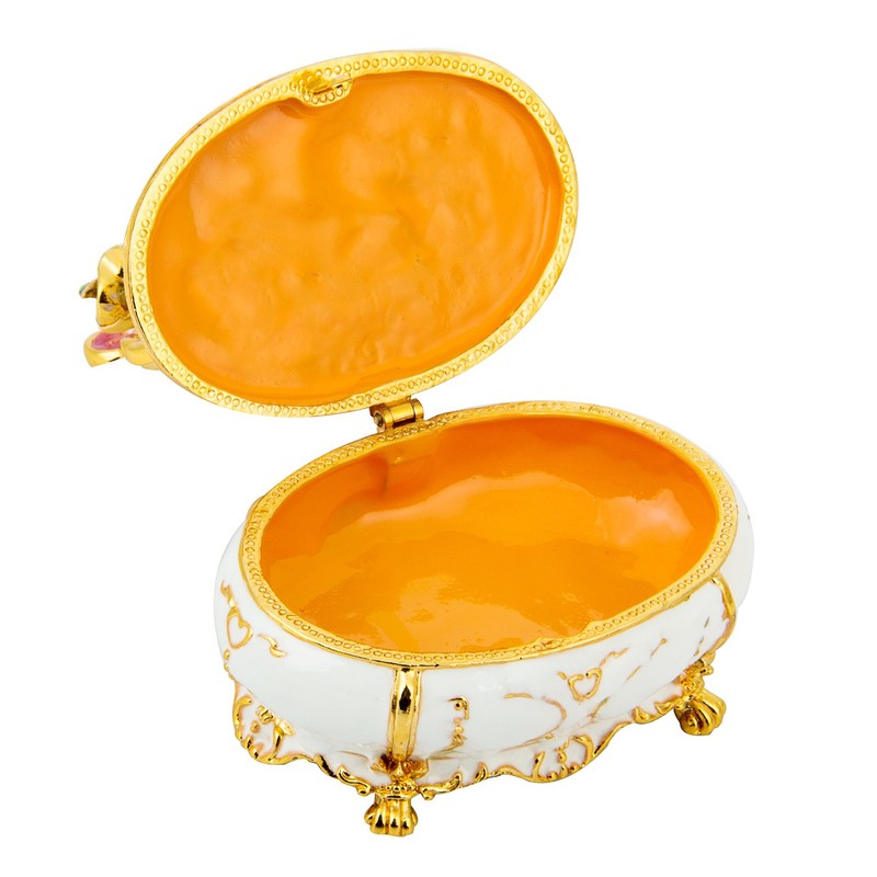 QIFU Furniture Dressing Table Hand Painted Enamel Jeweled Trinket Box