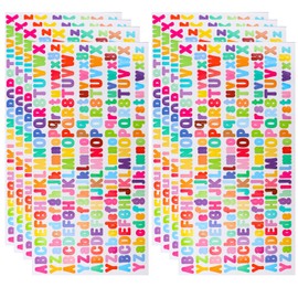 6 Sheets Letter Stickers Alphabet Stickers Letters Stickers Vinyl Letter Stickers Colorful Alphabet Stickers,for Greeting Cards, Scrapbooking Embellishments,Children's Art