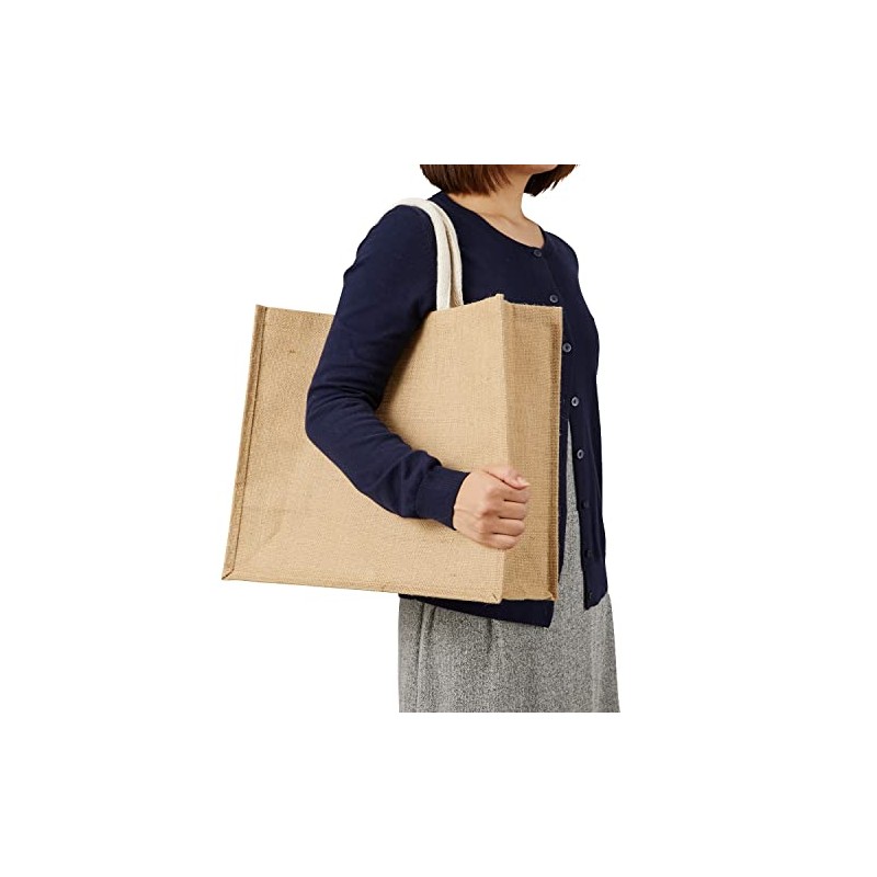 Nippon Chuko Jute Square Tote Bag, L Size (H x