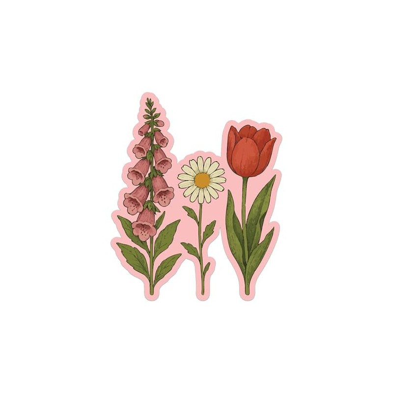 Foxglove Daisy Tulip FDT Cling - Vibrant Static Cling Window