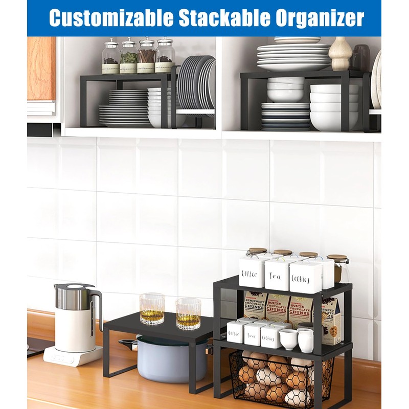 Zaxiva Metal Kitchen Rack, Stackable Spice Rack for Kitchen and
