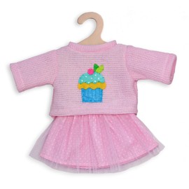 Heless 2050 - Bekleidungs-Set für Puppen, 2-teilig mit Pullover und Tüllrock, in den Farbvarianten Blau, Rosa und Pink, 1 von 2 Designs (zufällige Auswahl), Größe 35 - 45 cm