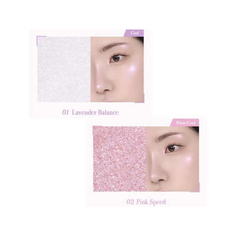 MERZY Capture Highlighter & Blusher Brush Set 2items, Color:01 Lavender