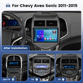 [4G+64G] Hikity Android 13 Stereo for Chevy Aveo Sonic 2011-2015, 9 Inch 1280x720 HD Touch Screen Wireless Carplay Radio with GPS Navigation Android Auto 32EQ DSP Backup Camera